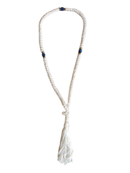 100 Knots Traditional White Orthodox Prayer Rope Chotki Handmade Komboskini - $16.25
