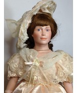 Thelma Resch Rare Victorian Lady Vintage Porcelain Doll Peach Cream Dres... - $130.34 CAD
