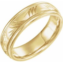 Authenticity Guarantee 
14k Yellow Gold 6MM Design Comfort Fit Band - £887.72 GBP+