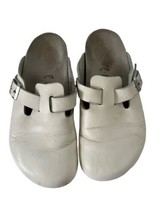 BIRKENSTOCK Womens Shoes BOSTON  Slip On Clog White Leather Work Nursing... - £29.44 GBP