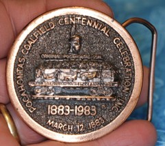 Pocahontas Coalfield Centennial Celebration 1883-1983 Copper Colored Belt Buckle - £34.03 GBP