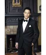 London Black Shawl Lapel Tuxedo 1-Button Front with Matching Pants Slim Fit - £233.81 GBP