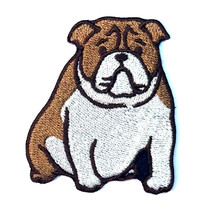 Bulldog Dog Patch Iron on No Name - $6.50
