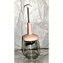 1950s Vegetable Onion Chopper Pink Plastic Top Federal Glass Bottom Works MCM - £19.42 GBP