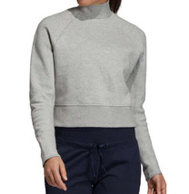 adidas Womens Varsity Cropped Turtle Neck Sweatshirt,X-Small,Medium Grey Heather - £43.86 GBP