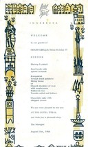 Hotel Tyrol Special Dinner Menu Innsbruck Austria 1968 - £17.38 GBP