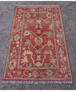 3x5 Rust Hand Knotted Oushak Turkish Rug - $6,421.85 MXN