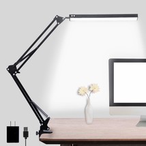 Led Desk Lamp, Adjustable Swing Arm Lamp With Clamp, Eye-Caring Reading Light, 1 - £37.07 GBP
