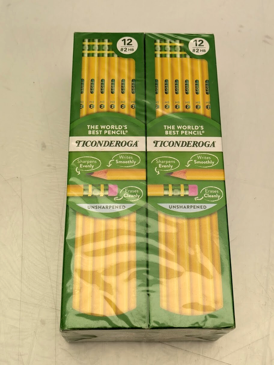Lot of 6 Ticonderoga Pencil Wooden Pencil 2.2mm #2 HB Soft Lead (72 Penc... - $45.44