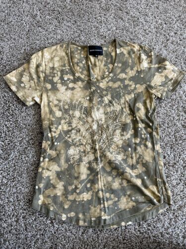 Buona Giornata Women Beaded Tie Dye Short Sleeve T-Shirt Size Medium Sco... - $7.69