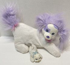 Puppy Surprise White and Purple Stuffed Animal Toy Plush Dog with 1 Puppy Baby - £14.02 GBP