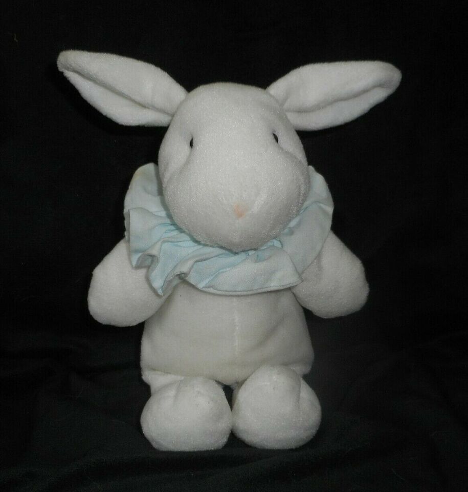 11" VINTAGE 1990 HEARTLINE CLANCY WHITE BUNNY RABBIT STUFFED ANIMAL PLUSH TOY - £20.84 GBP