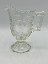 Jeanette Glass Baltimore Pear Clear Depression Glass Footed Creamer Pitcher Vntg - £8.14 GBP
