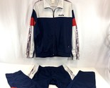 Vintage Diadora Mens Track Suit Size Large L Blue White 90s 2-Piece Soccer - £46.40 GBP