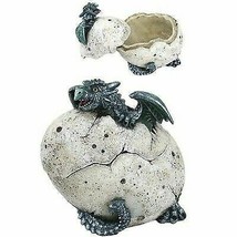 Ebros Fantasy Aqua Dragon Egg Hatchling Decorative Box Figurine 5&quot; Long - £21.70 GBP