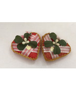 Vintage shabby chic cottage hand decorated vintage valentine glitter hearts - €17,09 EUR
