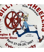 Engine &amp; Tractor Show Button Pinback Hill Billy Flywheelers Irvine Ky Ap... - $7.57