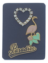 NWT Marc Jacobs &quot;Paradise, Flamingo, and Crystal Heart&quot; 3 Piece Brooch &amp; Pin Set - £15.78 GBP