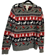 St Johns Bay Ugly Christmas Sweater Trees Holiday adult size M Reindeer ... - $19.16