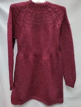 Girls Small (6-6X) Burgundy Crochet Sweater Dress image 3