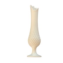 Fenton Swung Glass Vase White Milk Glass Hobnail 13.25&quot; x 3.5&quot; Vintage P... - £44.84 GBP