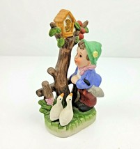 Vintage Royal Crown Hummel Style Figurine Boy with Geese Umbrella Made in Japan  - $12.99