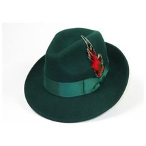 Men's Milani Wool Fedora Hat Soft Crushable Lined FD219 Emerald Green image 2