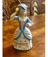 Blue Victorian woman figurine with flower in her hand Zaphin made in Spain - $75.00