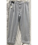 Vintage Polo Ralph Lauren Pants Pleated Chino Andrew White Blue Pinstrip... - $79.19