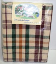 Cotton Park Cottage Tablecloth Concord Plaid Burgundy Green 70&quot; Round New Home - £25.56 GBP