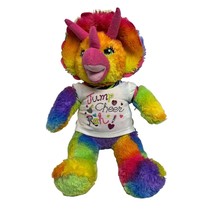 Bab Build-A-Bear Workshop Rainbow Triceratops Dino Dinosaur Plush Jump Cheer Tee - £11.86 GBP