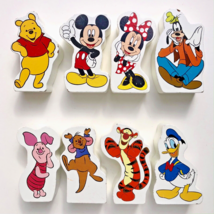 8 Melissa &amp; Doug Disney Wooden Toy Blocks Mickey Mouse Donald Duck Piglet Goofy - £10.34 GBP