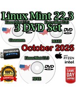 Linux Mint 22.3 Bootable 3-DVD Set – Cinnamon, MATE &amp; XFCE Same Day Ship... - $12.37