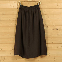 Khaki Cotton Linen Wrap Skirts Women One Size A Line Long Casual Skirt image 9