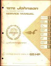 1972 65 HP Genuine OEM Johnson Evinrude Outboard Repair &amp; Service Manual... - $32.53