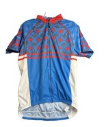 Canari Cycling Jersey Medium Adult Blue Short Sleeve Full Zip Pockets Bi... - $11.88