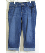 Calvin Klein Medium Blue Distressed Cuffed Capri 30/10 Jeans 20&quot; Inseam - £31.13 GBP