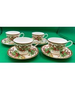 Tiffany &amp; Company HOLIDAY Ribbon Cups &amp; Saucers Set of 4 made in Japan - $1,099.99