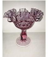 Fenton Thumbprint Art Glass Colonial Pink Thistle Rose Romantic Cottage ... - $65.36 CAD