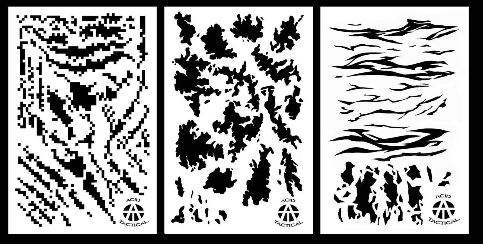 3PACK Spray Paint Camouflage Camo Stencils Stripe Digital, TACS, Tiger S... - $13.99