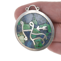 Los Castillo Mid Century Mosaic Sterling Sagittarius Pendandt/pin - £119.70 GBP