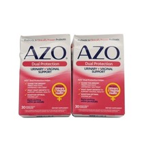 2 AZO Dual Protection Urinary &amp; Vaginal Support 30 Ct Prebiotic &amp; Probiotic - $18.99