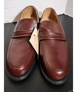 NEW Leather Classics Goodyear Dress Slip On Loafers Red Brown 8.5 3E USA... - $67.77 CAD