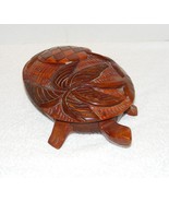 HAITIAN  HAND CARVED TURTLE TRINKET BOX WITH &quot;HAITI&quot; LID  GUC - £27.96 GBP