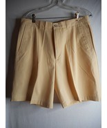 NWT Dockers twill Yellow Shorts  Sz 34 Mens pleated front 100% cotton - $23.99