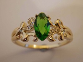 Anello di fidanzamento solitario con smeraldo CZ taglio marquise da 2 ct... - £89.41 GBP
