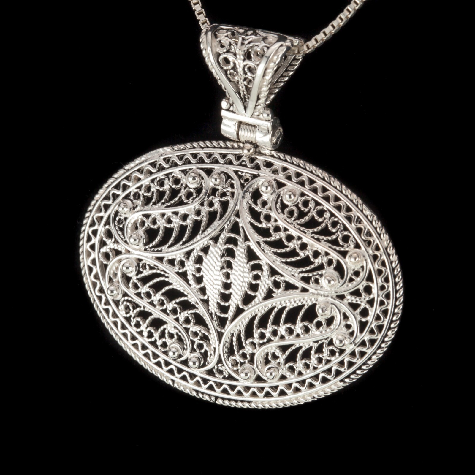 Gorgeous Filigree Sterling Silver Pendant 44 mm Wide Item image 3