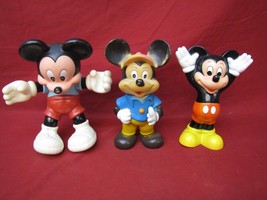 3 Vintage Walt Disney&#39;s Mickey Mouse Figures  - $24.74