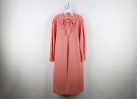 Vintage 90s Streetwear Womens 18 Ruffled Collar Knit Long Sleeve Dress P... - $49.45