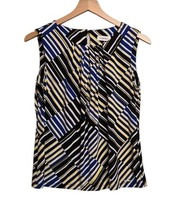 Calvin Klein Top Womens Medium Striped Sleeveless Blouse Office Casual W... - $14.11